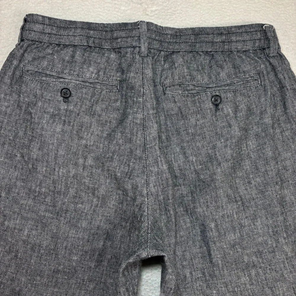Banana Republic Linen Blend Pants Men 31x27 Black Athletic Chino Summer Cropped